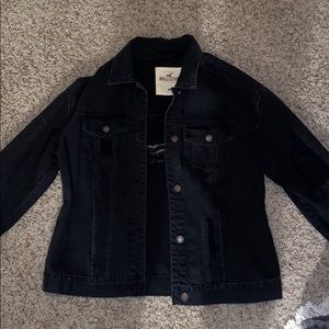 DISTRESSED BLACK DENIM JACKET